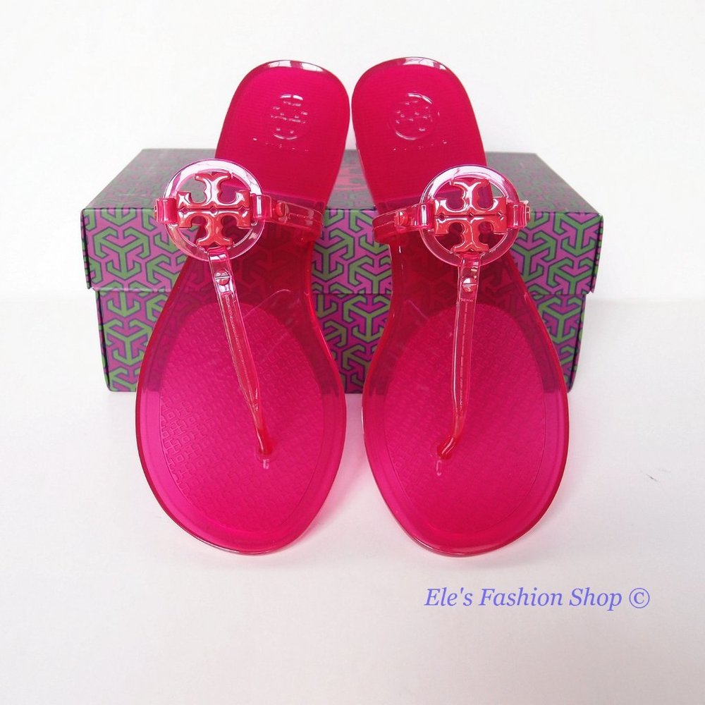 🥰 New In Box Tory Burch Jelly Mini Miller Sandal Red Orange US 8 9 AUTHENTIC - Picture 7 of 16